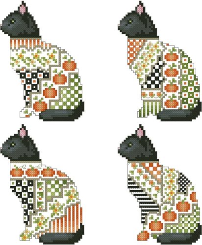 (image for) Crazy Halloween Cats Ornaments